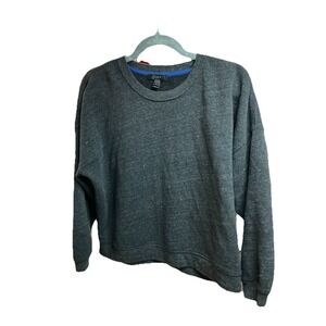 J. Crew 100% Cotton Pullover Sweater Charcoal Gray Size Medium Long SLV